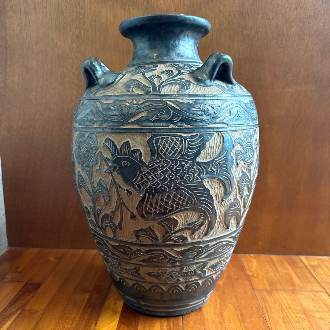 壺屋焼 故【島袋常明】エジプト紋大壺 やちむん - メルカリ