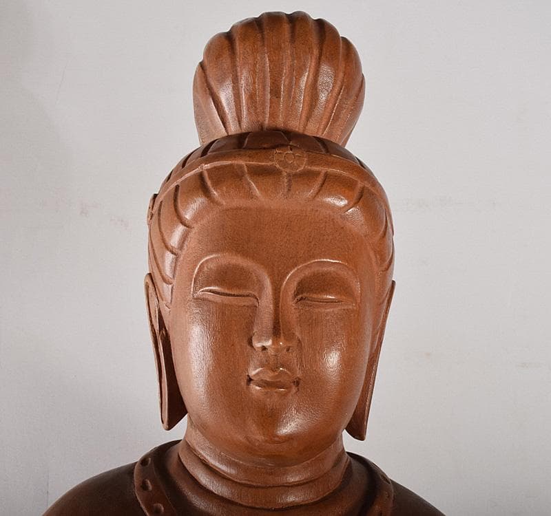 仏教美術　木彫　観音像　仏像　置物　重さ約10.3㎏　N　R5098C