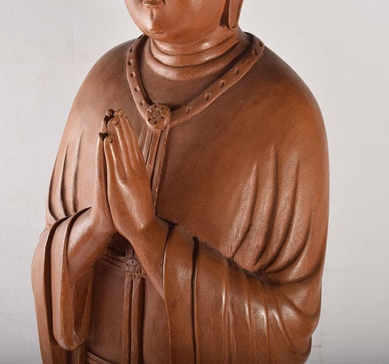 仏教美術　木彫　観音像　仏像　置物　重さ約10.3㎏　N　R5098C