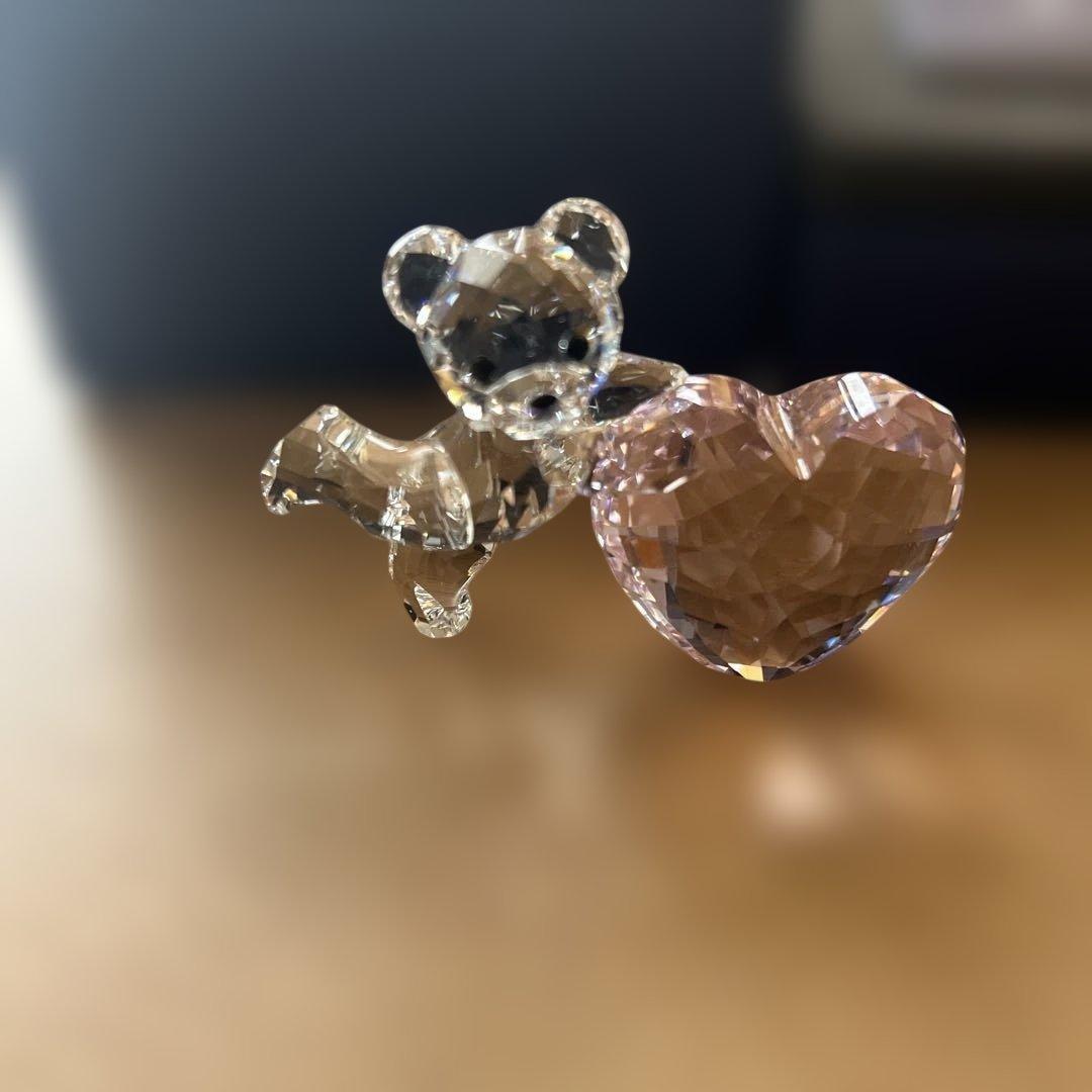 Swarovski クリスタル クマとハート 置物