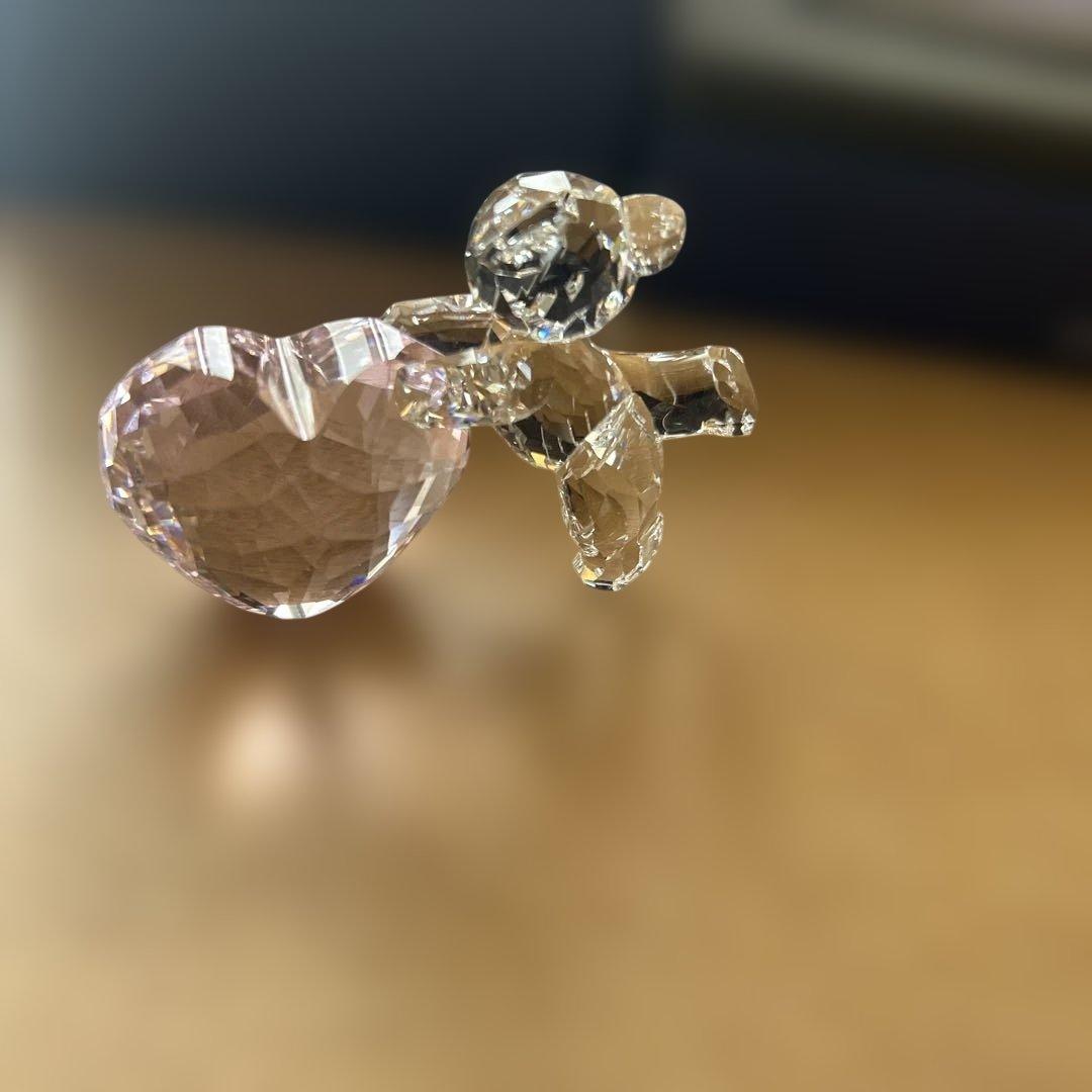 Swarovski クリスタル クマとハート 置物