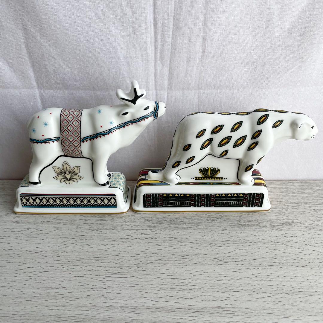 【極美品】 トナカイ&ヒョウ インテリア雑貨 2個セット