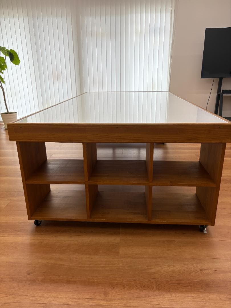 大型テーブル（ホワイトボード天板＆収納棚付き）247 × 126 × 72