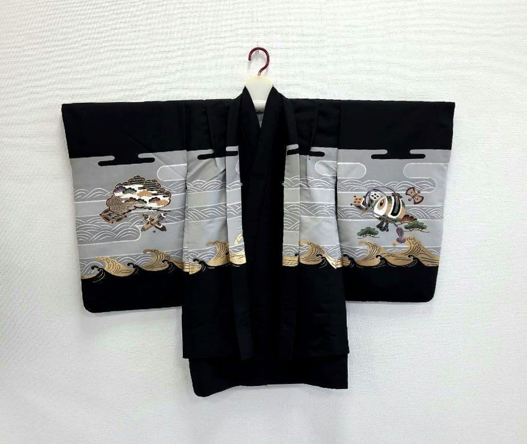 七五三 5歳 男児 着物 羽織 袴 セット 長尺 黒 鷹