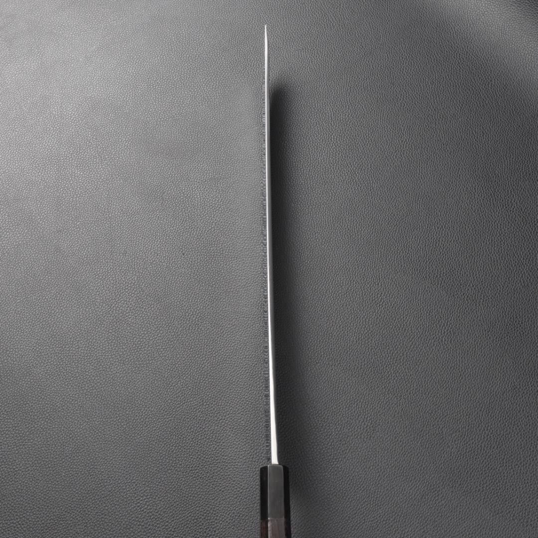 10968鬼反り先丸包丁尺二鏡面仕上げ刺身包丁 刃は究極の切れ味黒檀黒