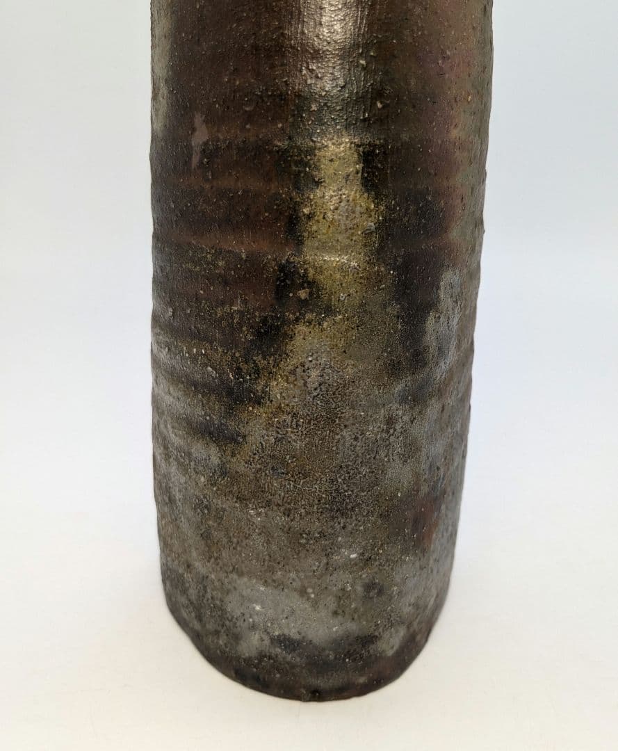 岡山県重要無形文化財 山本雄一 備前焼 三角花入 花瓶 花器 フラワー