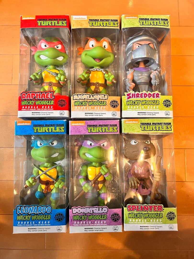 ミュータントタートルズ　ワッキーワブラー　フィギュア 6体セット ミュータント ニンジャ タートルズ ワッキーワブラー バブルヘッド