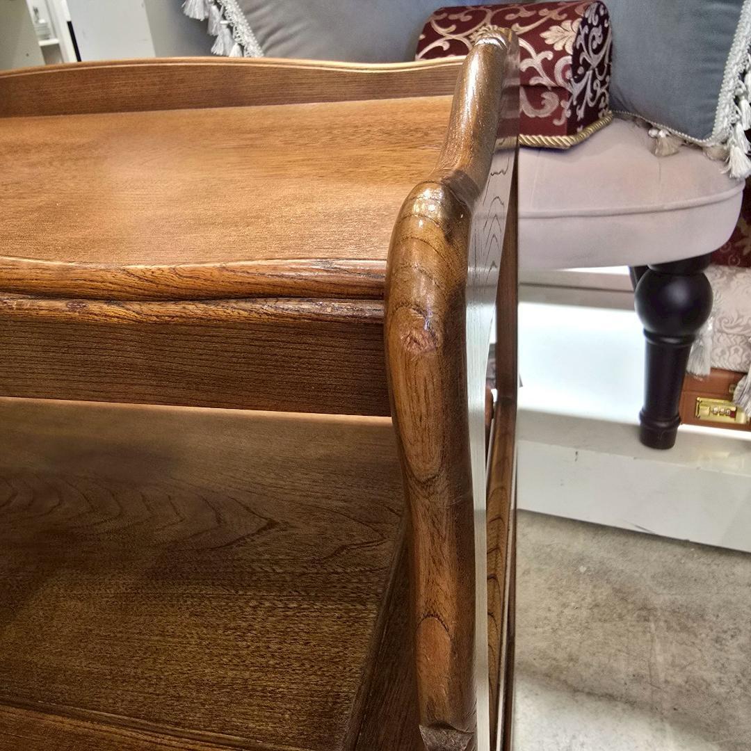 i+【美品】 karimoku カリモク 木製 ワゴン サイドテーブル 国産家具