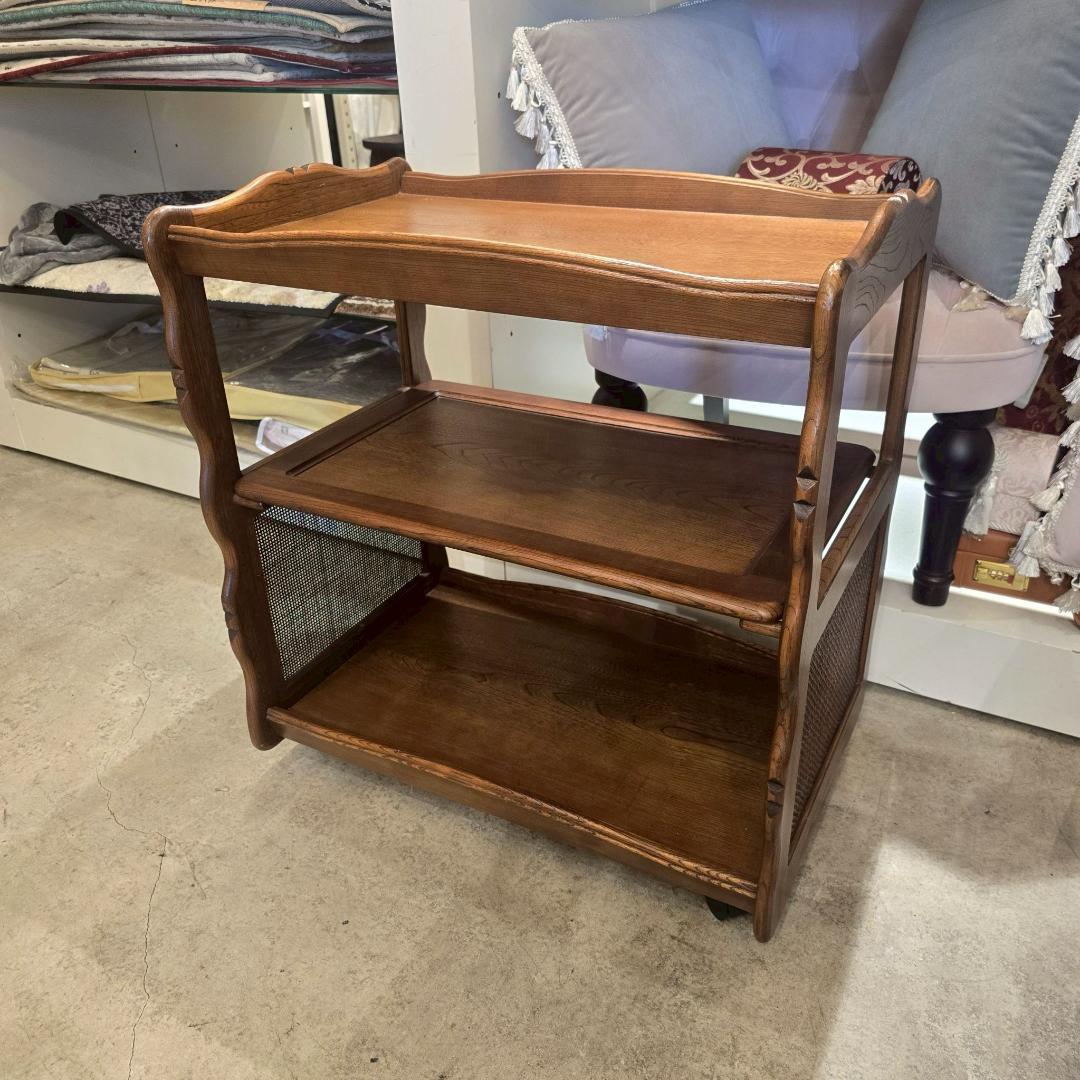 i+【美品】 karimoku カリモク 木製 ワゴン サイドテーブル 国産家具