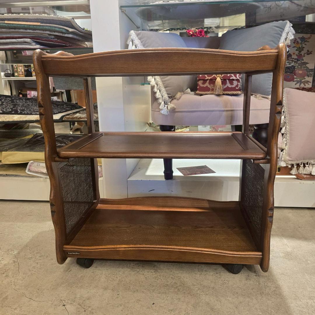 i+【美品】 karimoku カリモク 木製 ワゴン サイドテーブル 国産家具