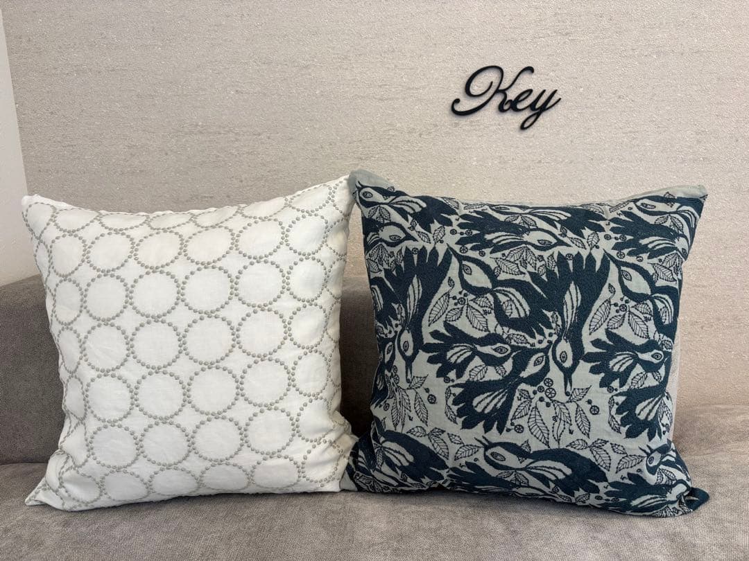 ミナペルホネン　ハンドメイドクッションカバー★タンバリンホワイトxミント