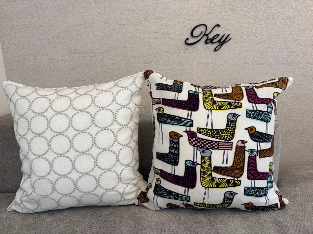 ミナペルホネン　ハンドメイドクッションカバー★タンバリンホワイトxミント