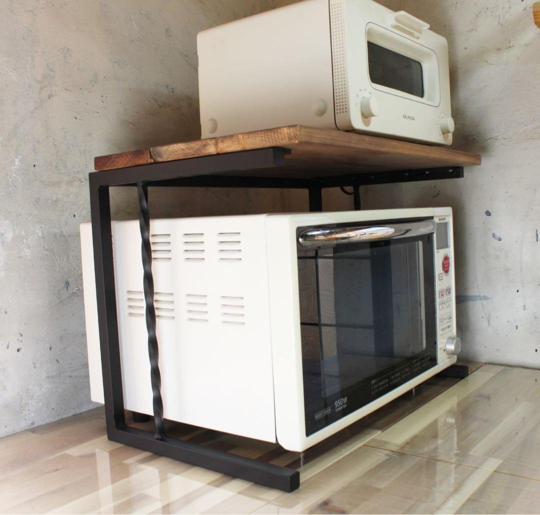 アイアン電子レンジラック！角鉄ネジリ仕様
