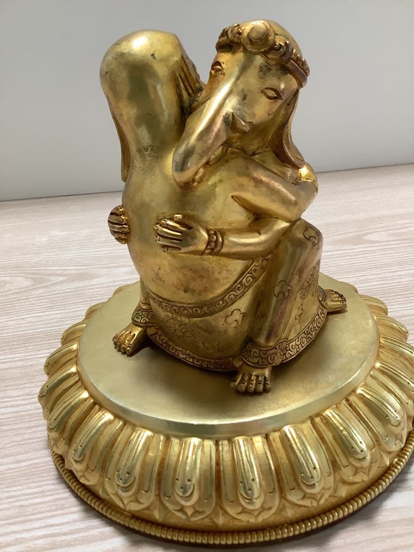 《 チベット密教　新品　1点物 》 オリジナル　鍍金　歓喜天　ガネーシャ　A