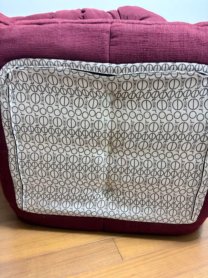 リーンロゼ　トーゴ　レッド 1人掛け　オットマン付き