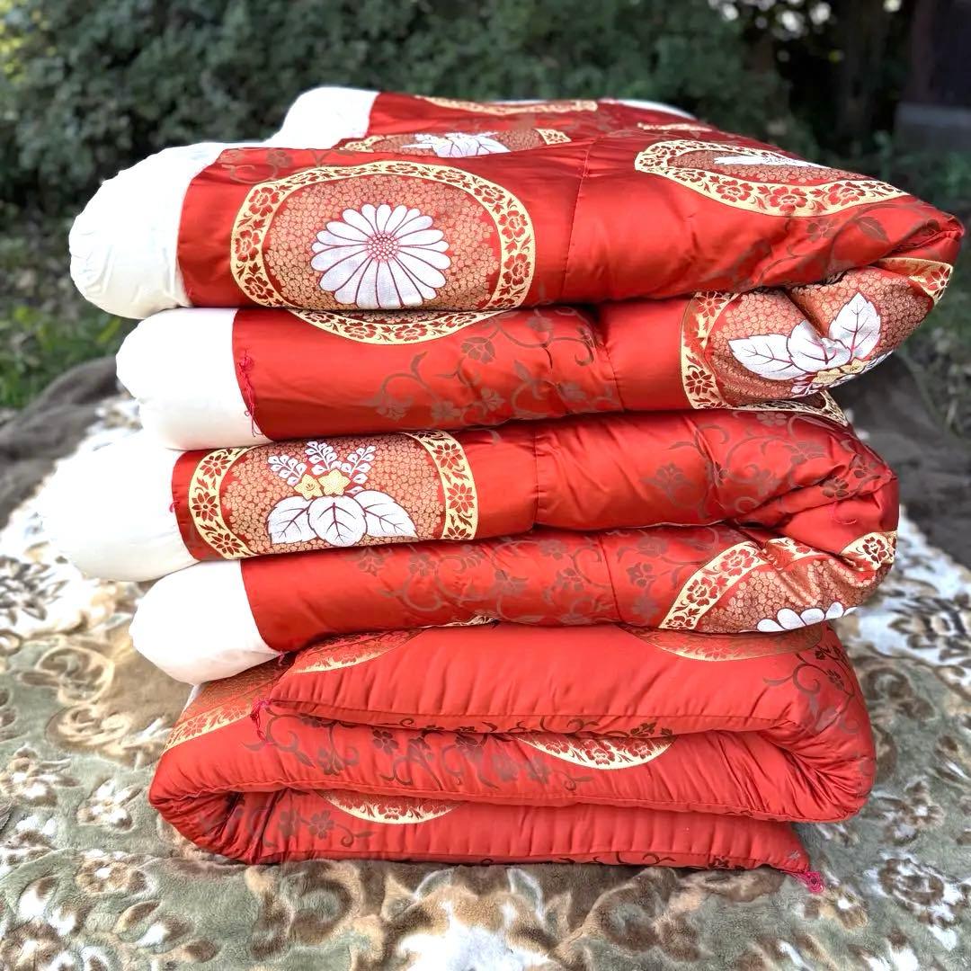 2114様感謝‼️布団恋しい寒の入FUTON蔵出掛布団赤❌赤2枚メイドインジャパン