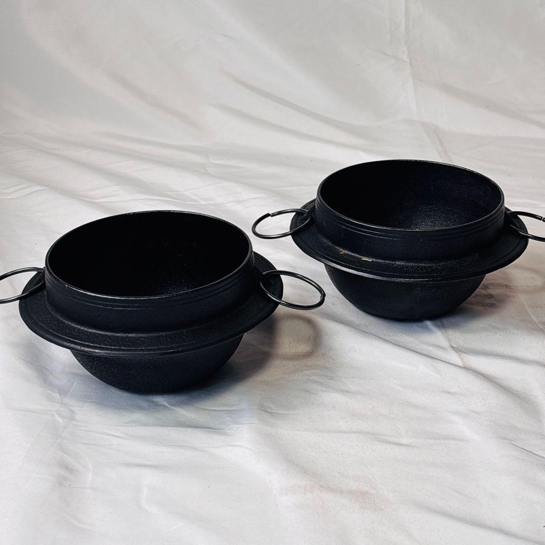 美品 南部鉄器 鉄鍋 2点セット 木蓋・しゃもじ付 及源 盛栄堂 OIGEN 春