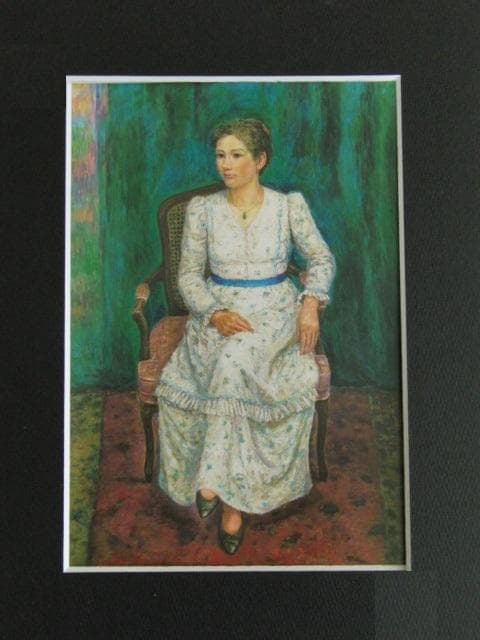 斎藤秀夫、【明日へ】、希少な額装用画集画、新品高級額 額装付、状態良好