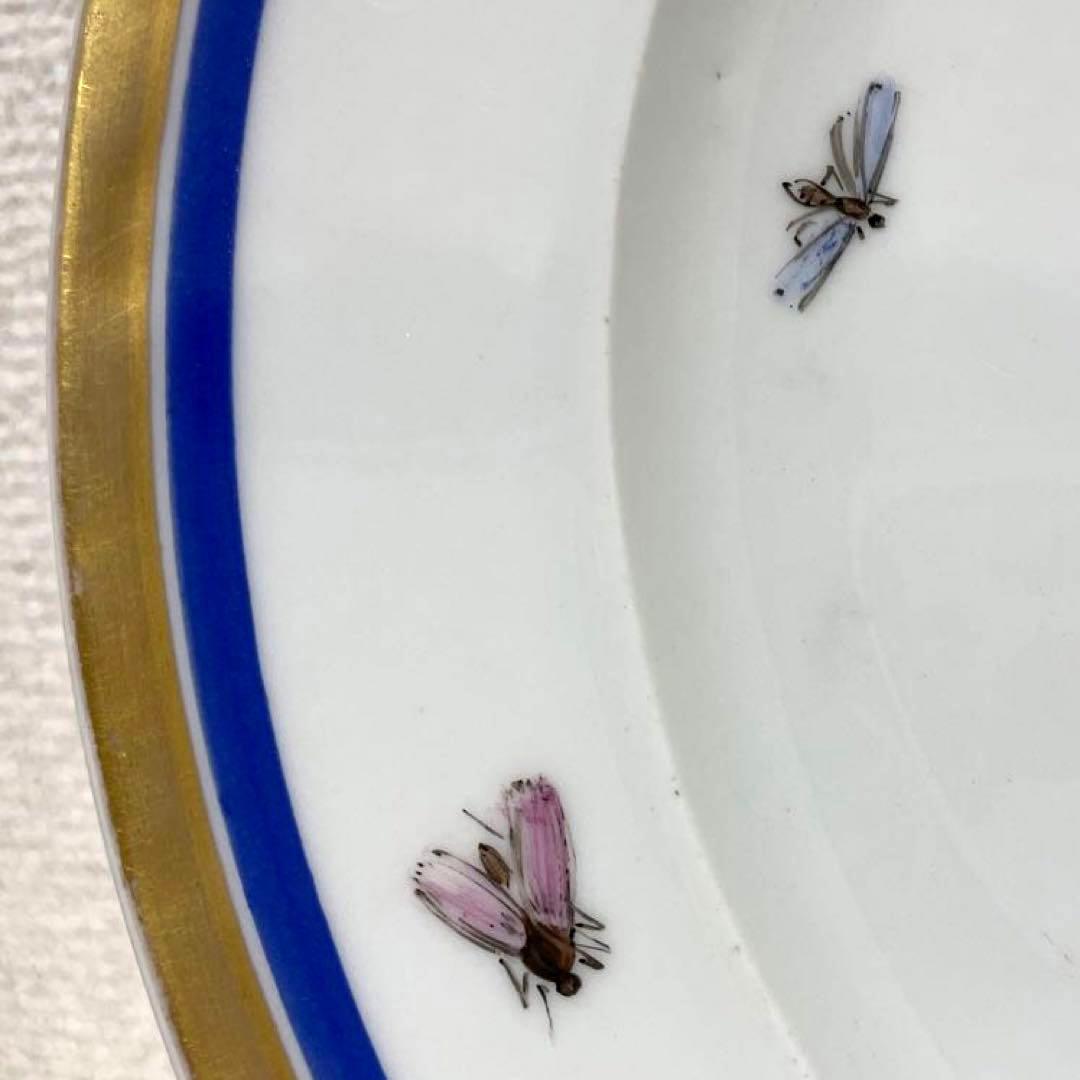 ＊写実画・松に止まる雀＊２５cm・金縁・Meissen・