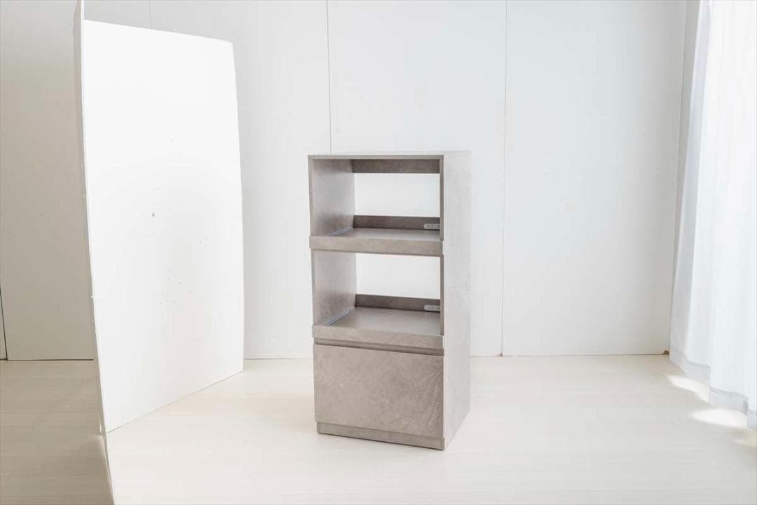 【送料無料】レンジ台 キッチン収納 ラック コンセント付き ストーン調