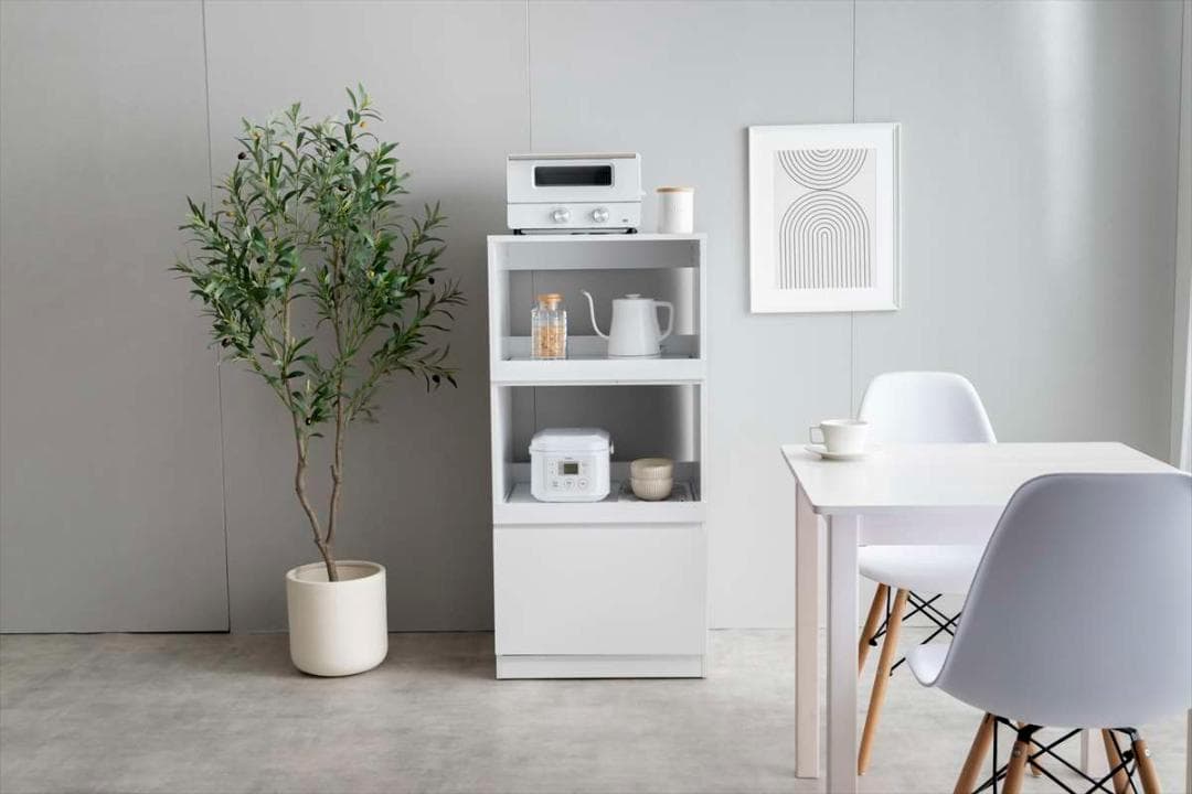 【送料無料】レンジ台 キッチン収納 ラック コンセント付き ストーン調