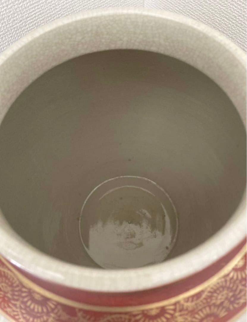 薩摩焼　花鳥図　金彩絵　豪華　壺　飾り物　蓋付　高さ42cm 年代物