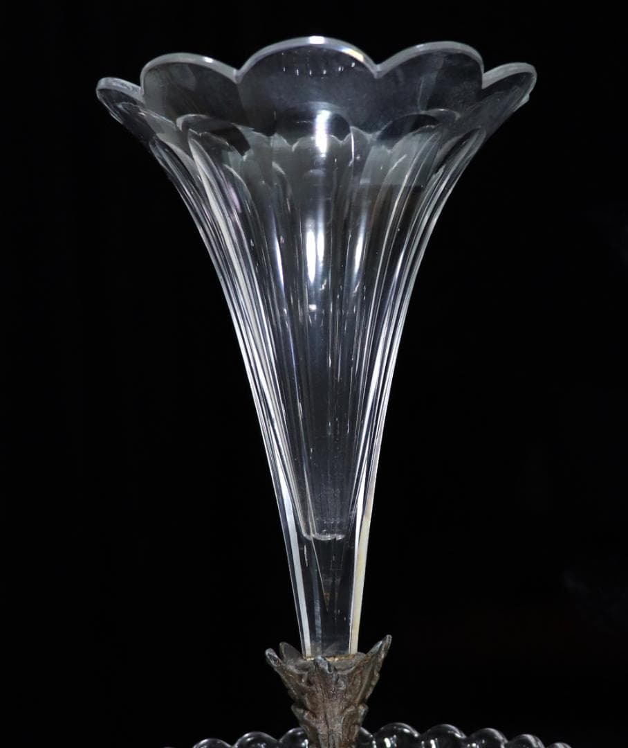 オールド・バカラ 博物館級 大型センターピース花瓶&コンポート30cm