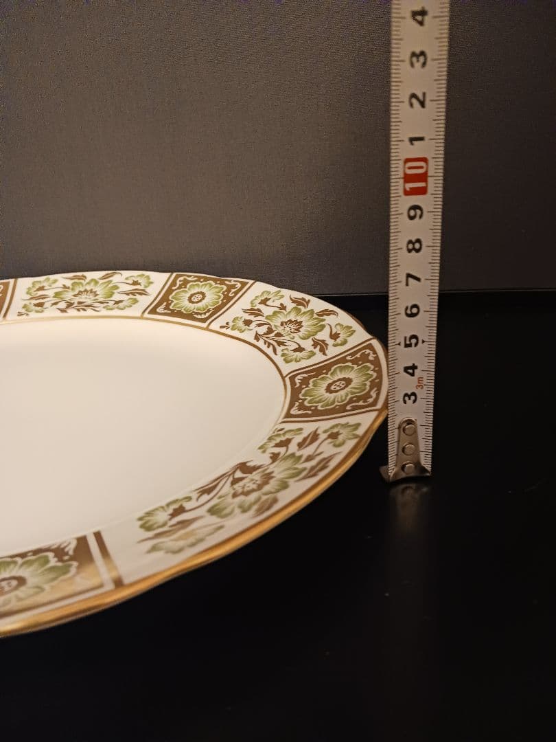 ロイヤルクラウンダービー グリーンダービーパネル 楕円大皿