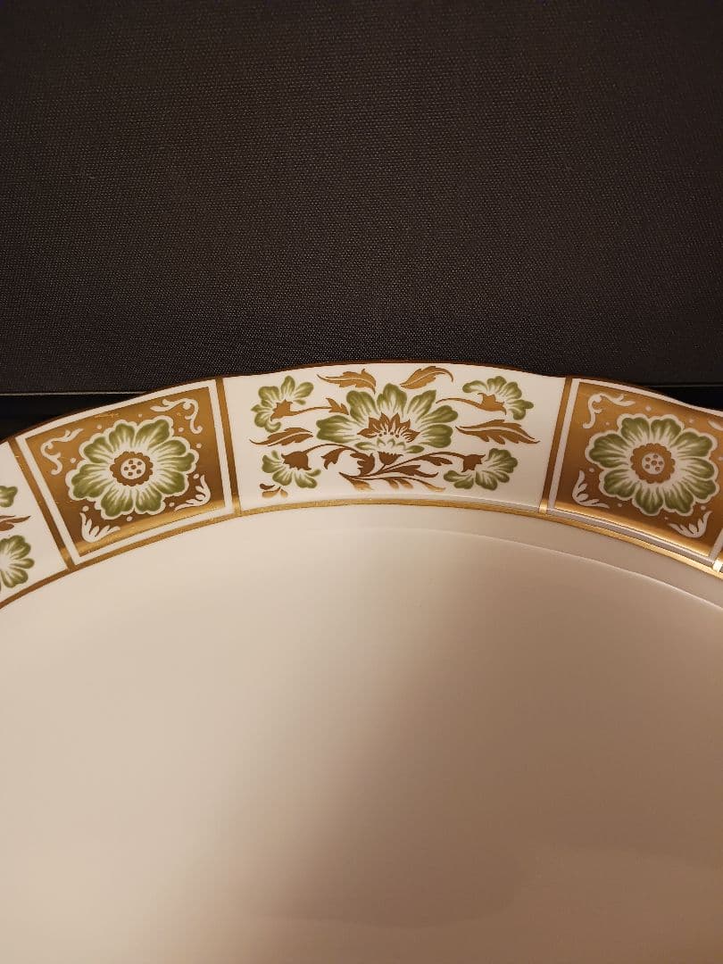 ロイヤルクラウンダービー グリーンダービーパネル 楕円大皿