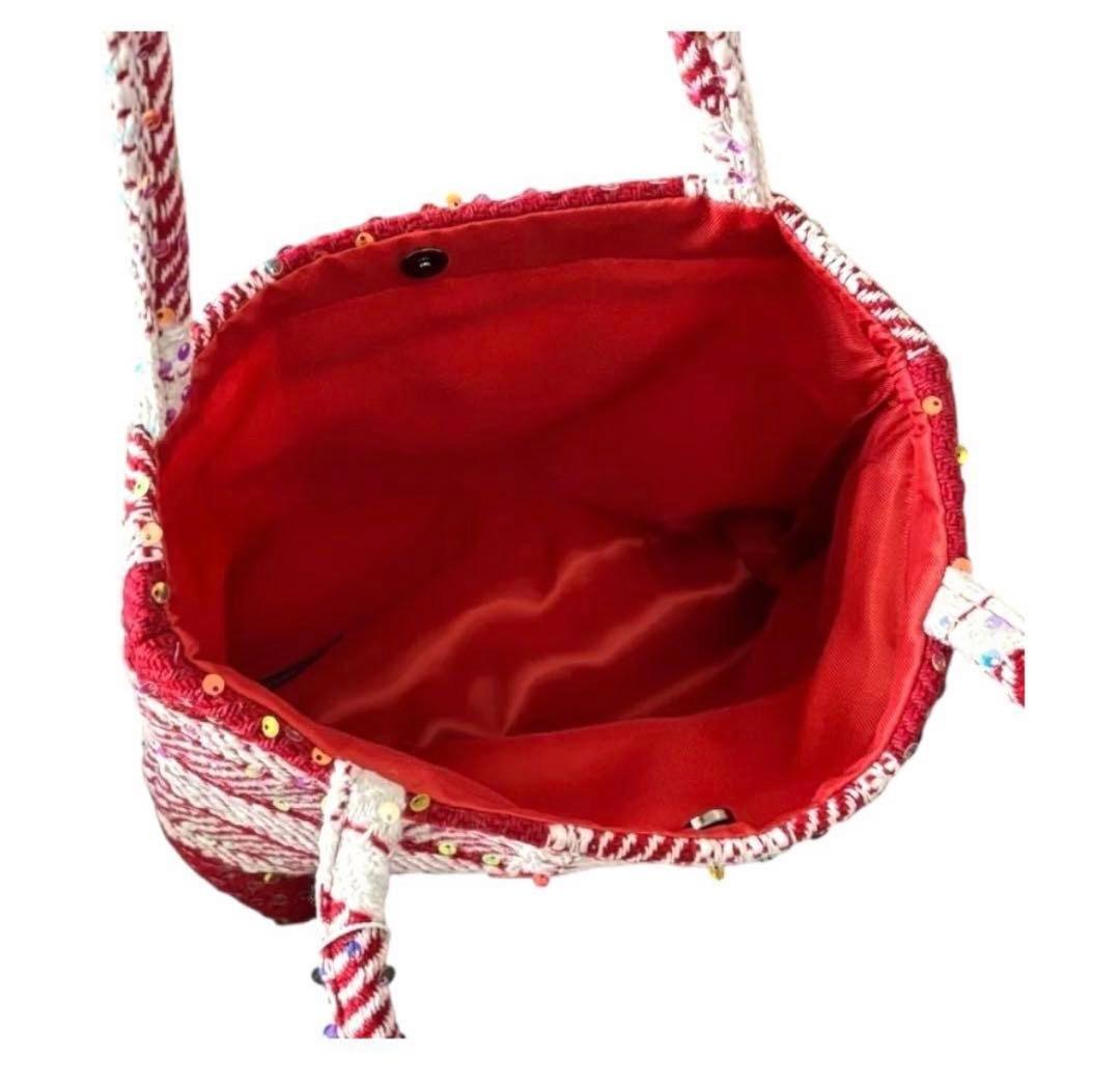 CHANEL トートバッグ シャネルノベルティ　バッグ　ショルダーバッグ　赤