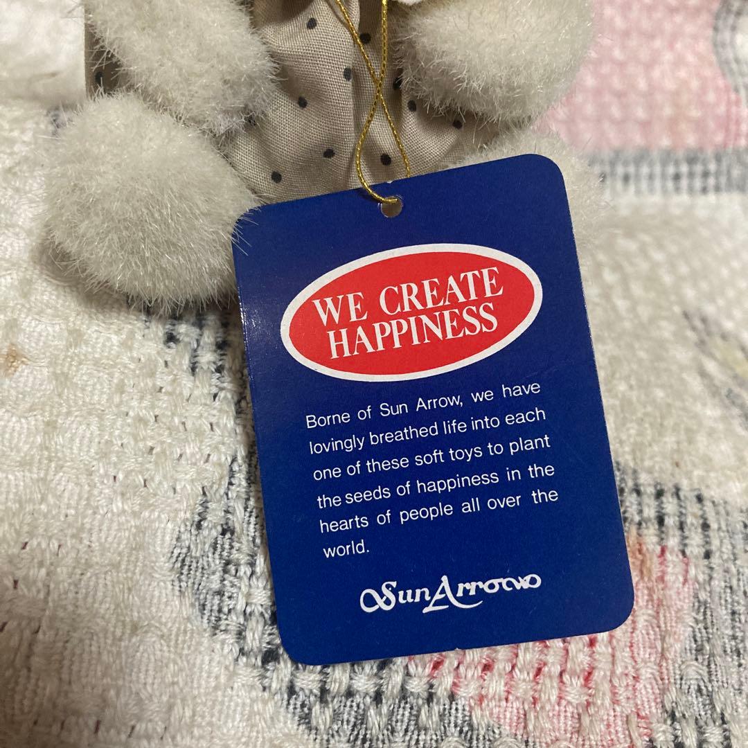 昭和レトロ サンアロー 夢の回転木馬 ピンドット 犬 ぬいぐるみ 中古品