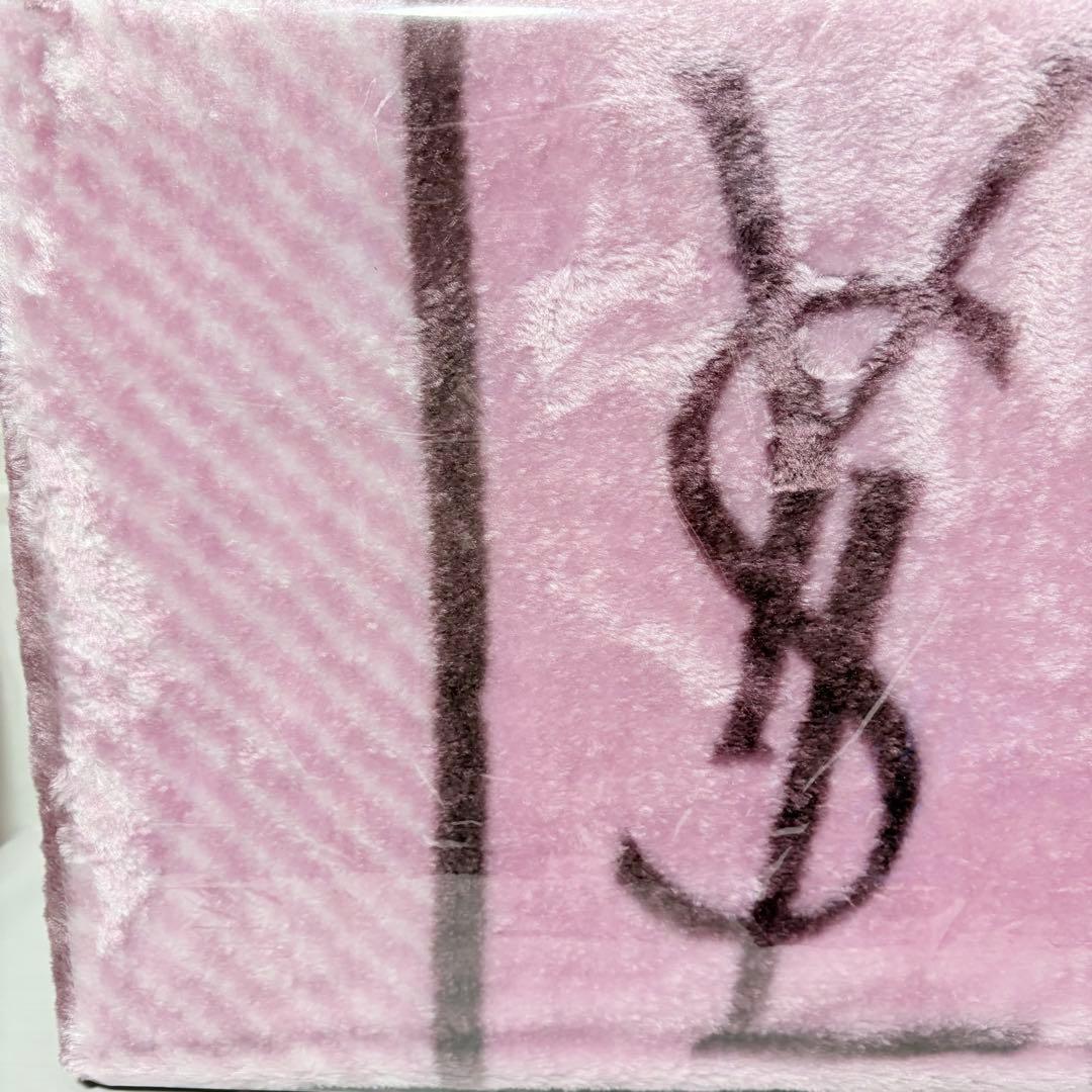 イヴ・サンローラン　大判ひざ掛け　ビッグロゴ　デカロゴ　140×80cm ピンク