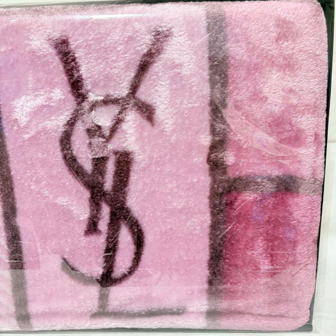 イヴ・サンローラン　大判ひざ掛け　ビッグロゴ　デカロゴ　140×80cm ピンク