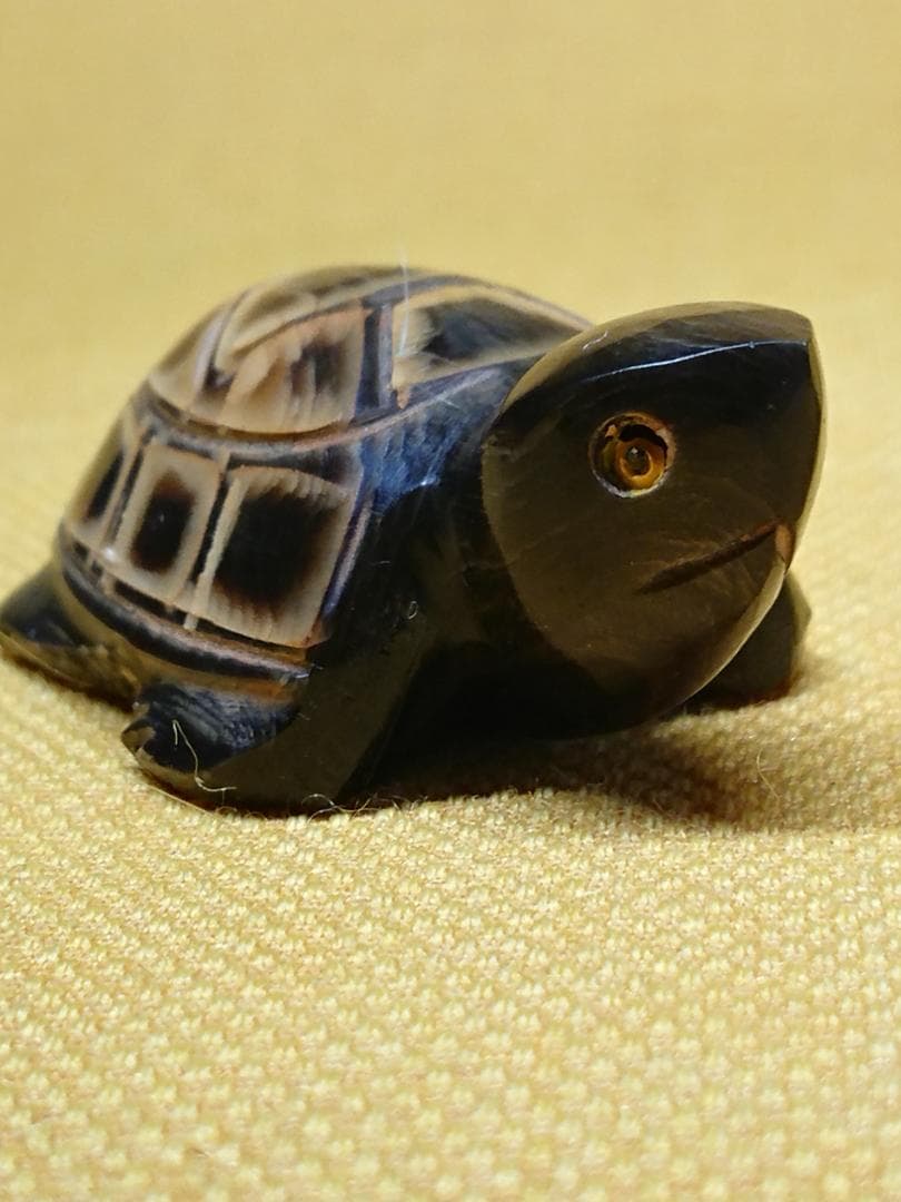 【美品】ビンテージ　カメ　亀　角材　置物　インテリア　工芸品　美術品　A1623