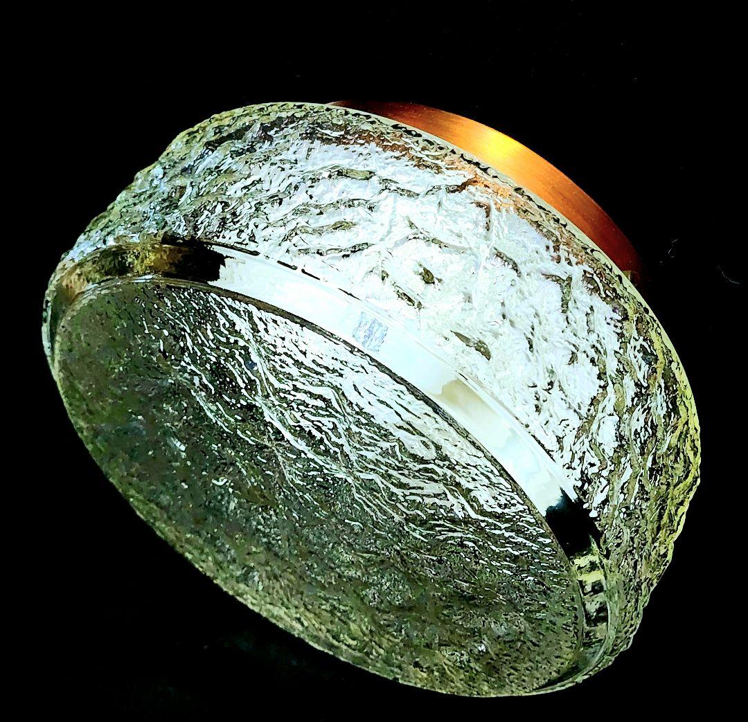 【昭和レトロ】ガラス製照明_波打ち