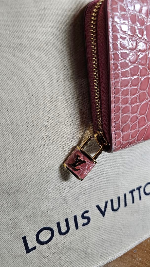 ルイヴィトン クロコダイル ジッピーウォレット 長財布 ローズトルマリン