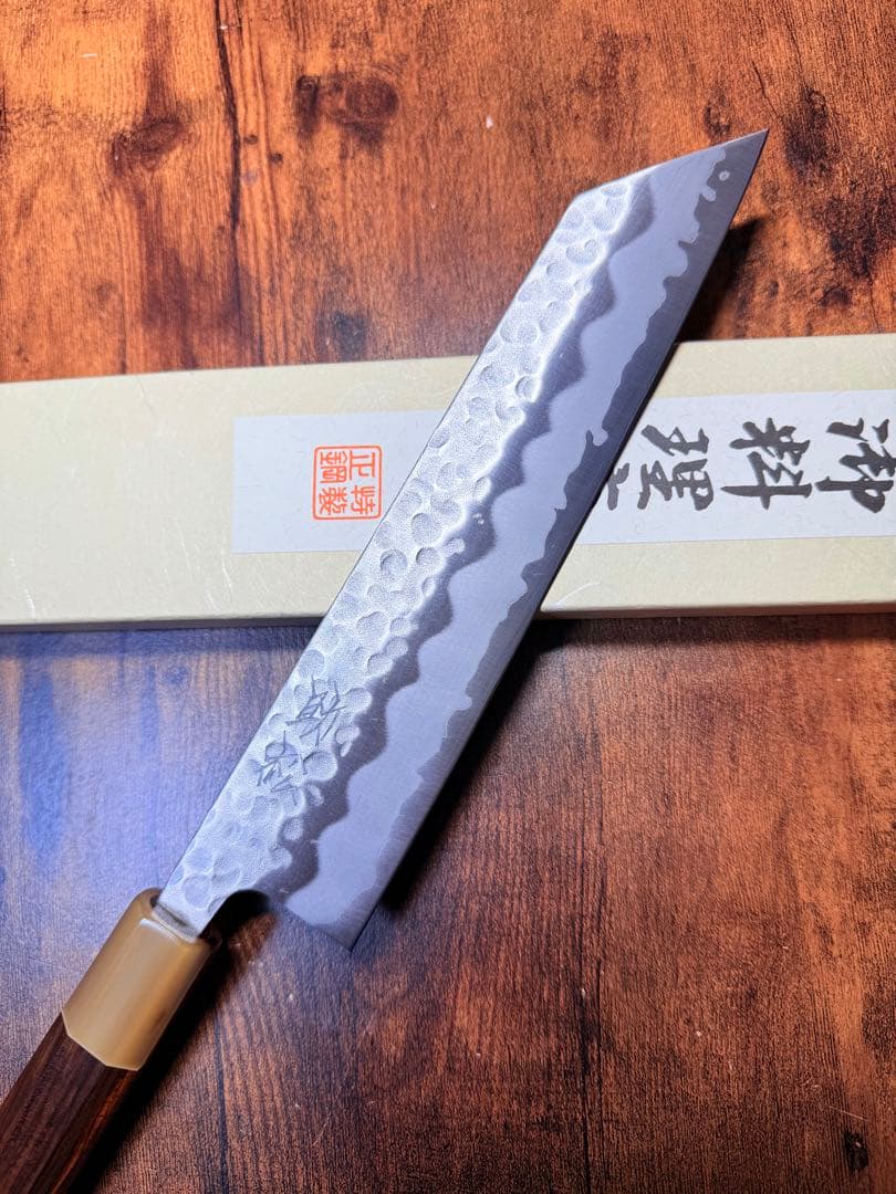 助松 牛刀 切付 7寸 白紙ニ号 包丁 紫檀白水牛八角柄 - メルカリ