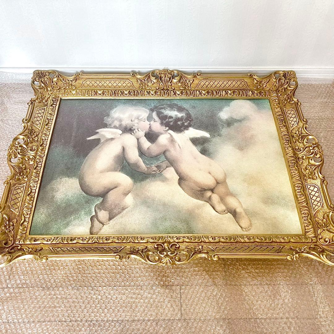 限定セール中！ ◆アンティーク 額 天使 エンジェル 絵画 アート 額縁