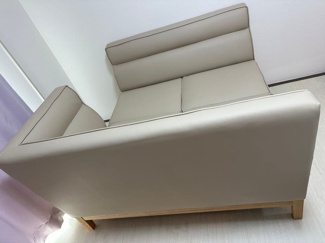 ニトリ ソファ 合成皮革タイプ コーナー ベージュ B