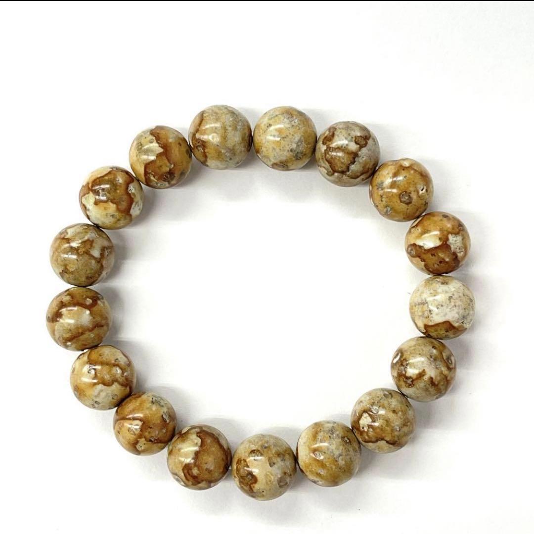 姫川薬石ブレスレット 12mm新潟県糸魚川市産 側 茶色 天然ラジウム