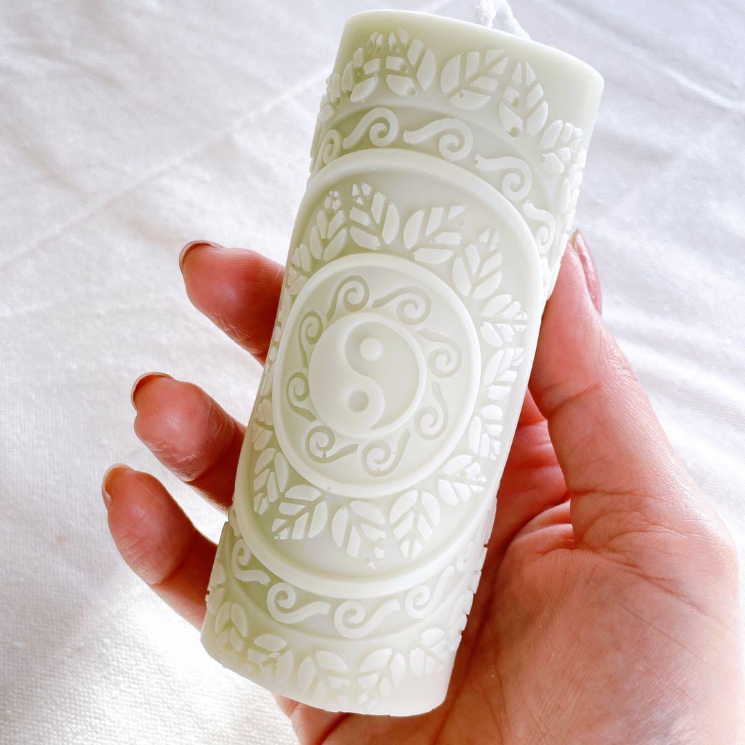 くすみカラー3本セット　ソイキャンドル　エスニック　アジアン　花　月