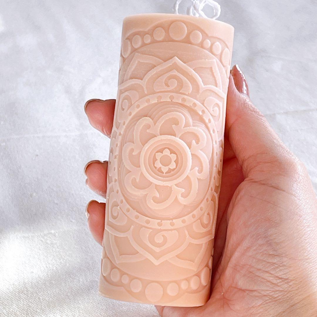 くすみカラー3本セット　ソイキャンドル　エスニック　アジアン　花　月