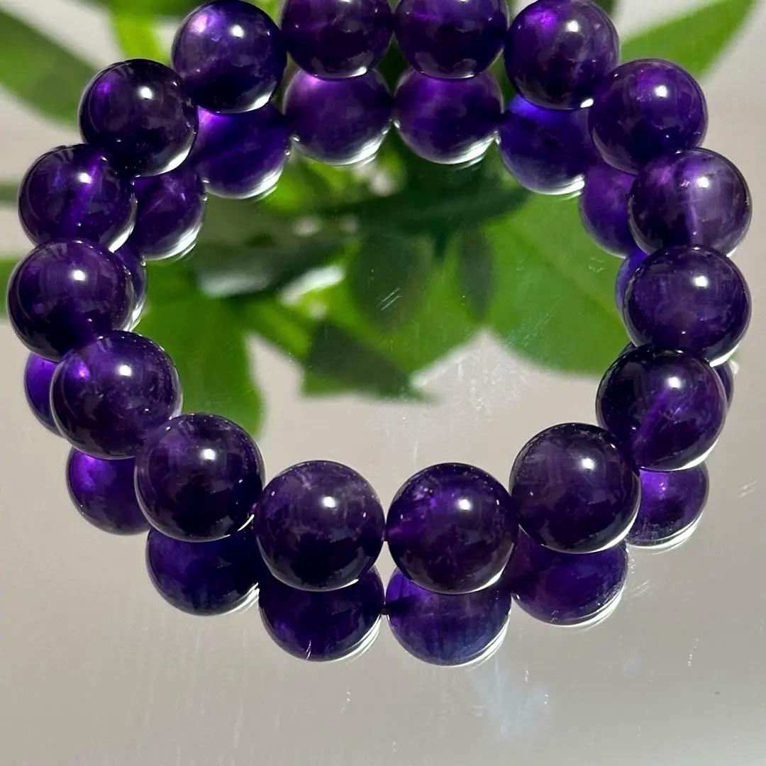 【希少】ウルグアイ アメジスト 11.5mmブレスレット 浄化 濃い 天然石 紫