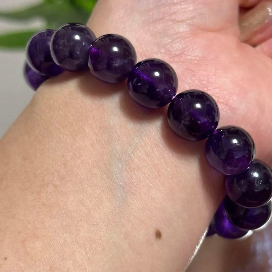 【希少】ウルグアイ アメジスト 11.5mmブレスレット 浄化 濃い 天然石 紫
