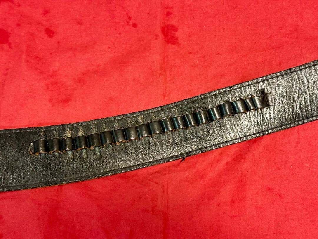 整備済 黒革製 ウェスタン ガンベルト ホルスター コルトSAA用 プレーン