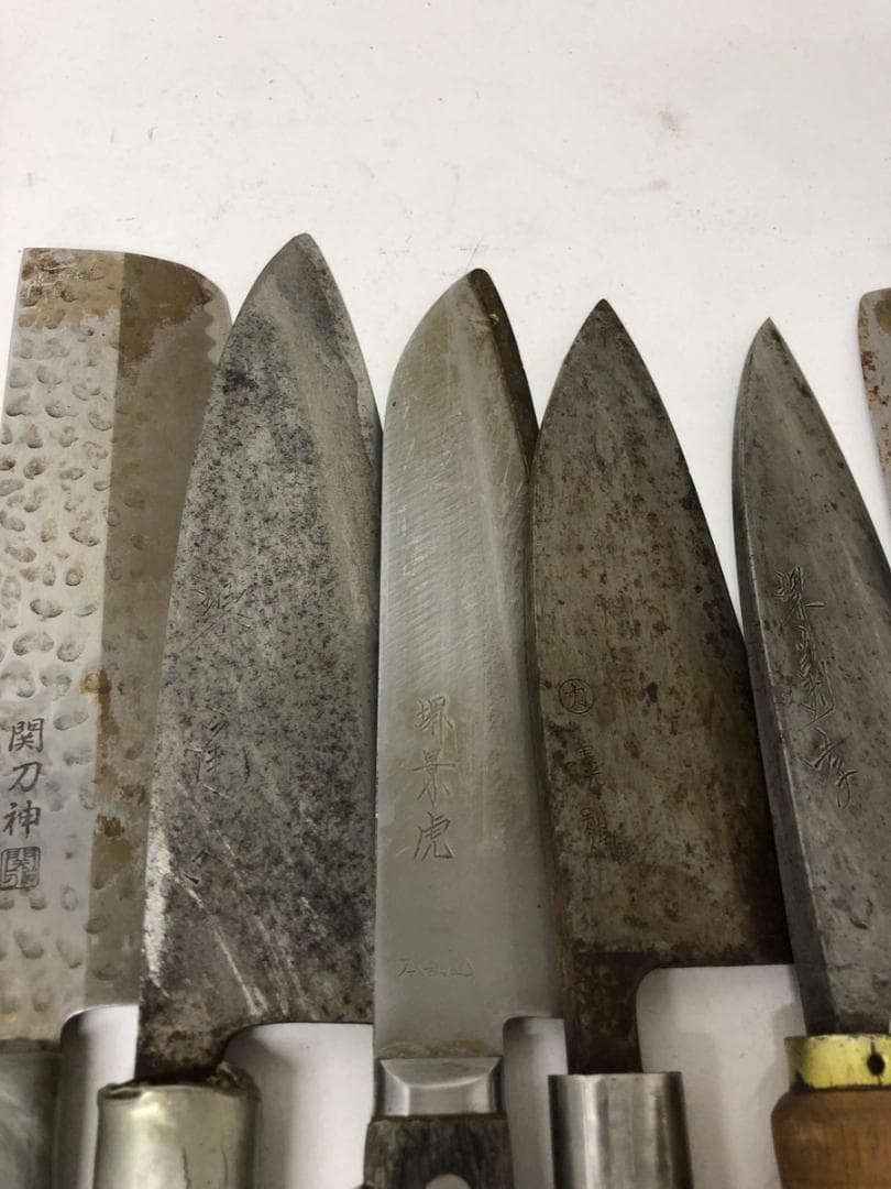 10.141-70 ▲ 包丁 大量 まとめ売り 13点 堺景虎 堺孝行 錆びあり