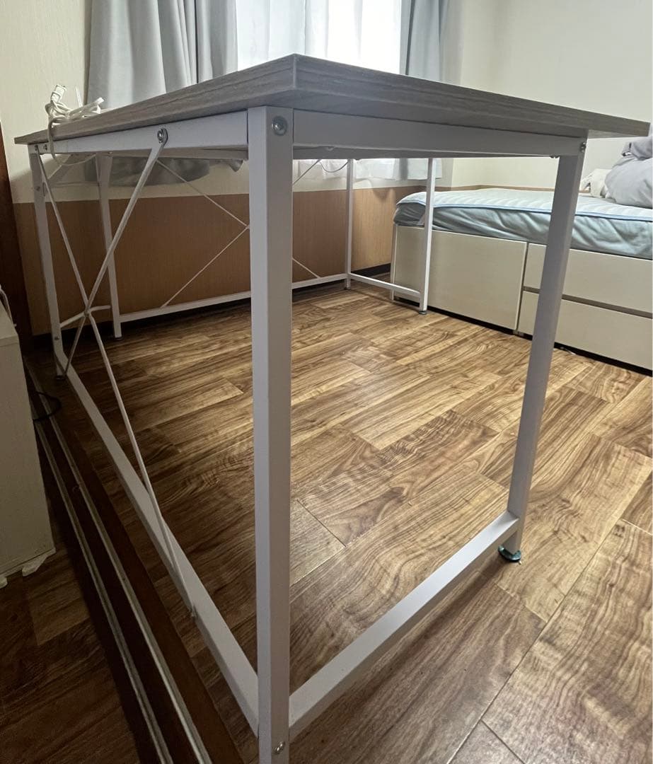 L字型パソコンデスク 木目調ライトブラウン