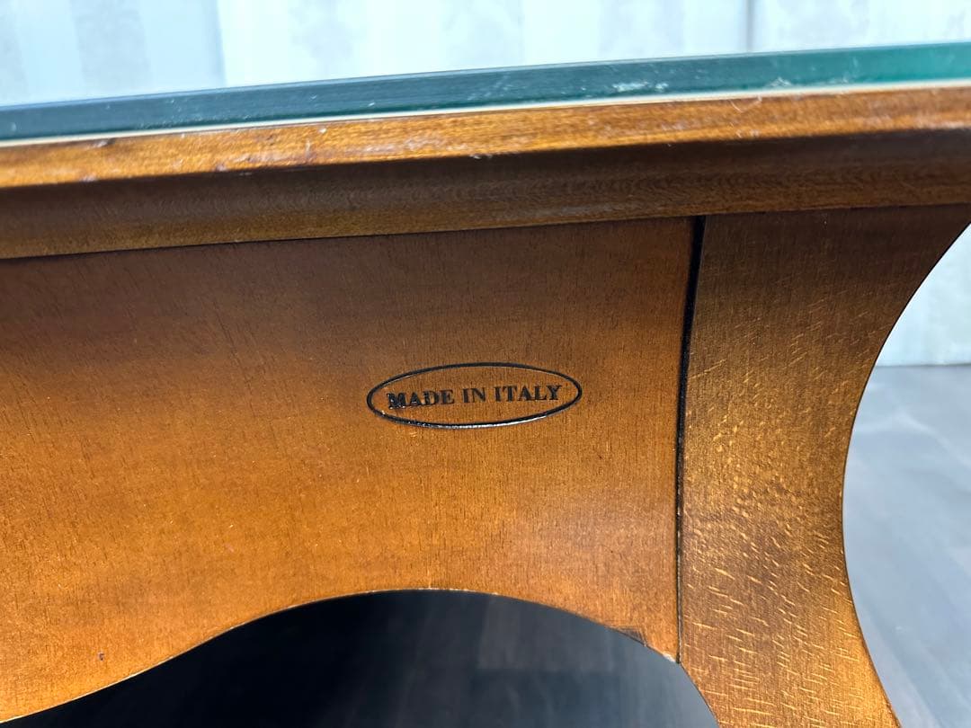 販売価格約¥250,000 イタリア直輸入無垢材 ネコ脚 ガラストップ