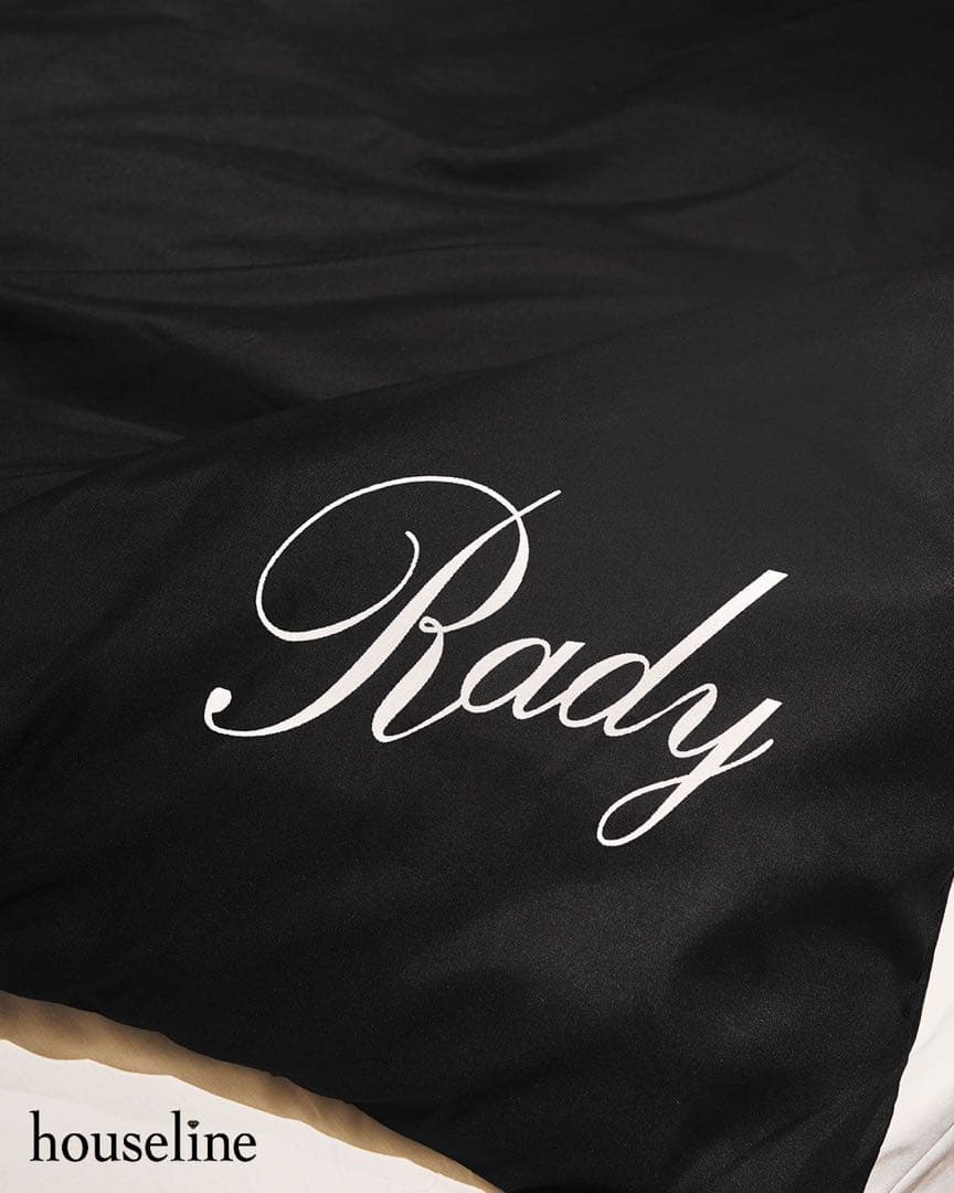 Rady ベッドカバー フラワー ピンク×ブラック セミダブル