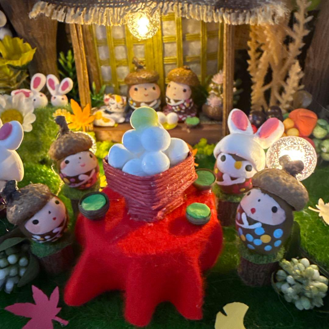 どんぐりアート♡夜桜　タペストリー♡